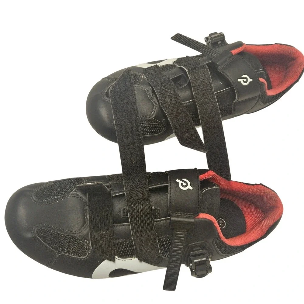 Peloton Cycling Shoes Black Red Size 48 Mens 10 Womens‎ 12 Road Bike Spin Shoe
